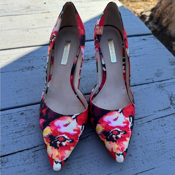 Louise Et Cie Satin Women's Floral Heels - Red Multi - Picture 11 of 15